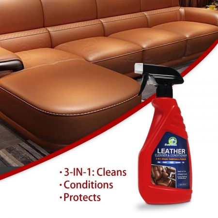 Nettoyant pour sièges de voiture, spray liquide nettoyant pour cuir, 450ml, pour sacs à main
     