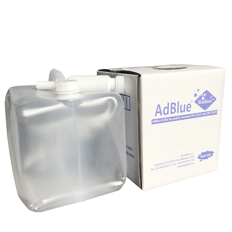 Durable plastic bag package AdBlue DEF 10L to reduce emssion