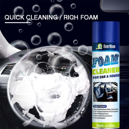 Nettoyant tout usage en spray nettoyant mousse pour voiture 650 ml
     