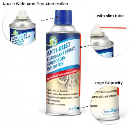 Spray lubrifiant antirouille pour automobile, produit chimique antirouille pour voiture
     