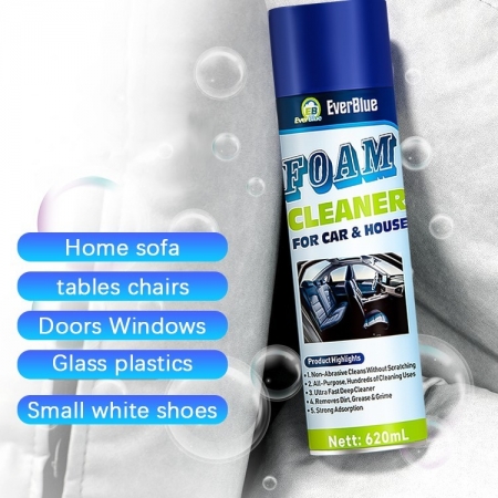 Nettoyant puissant, mousse polyvalente, spray de nettoyage intérieur de voiture, mécanique
         